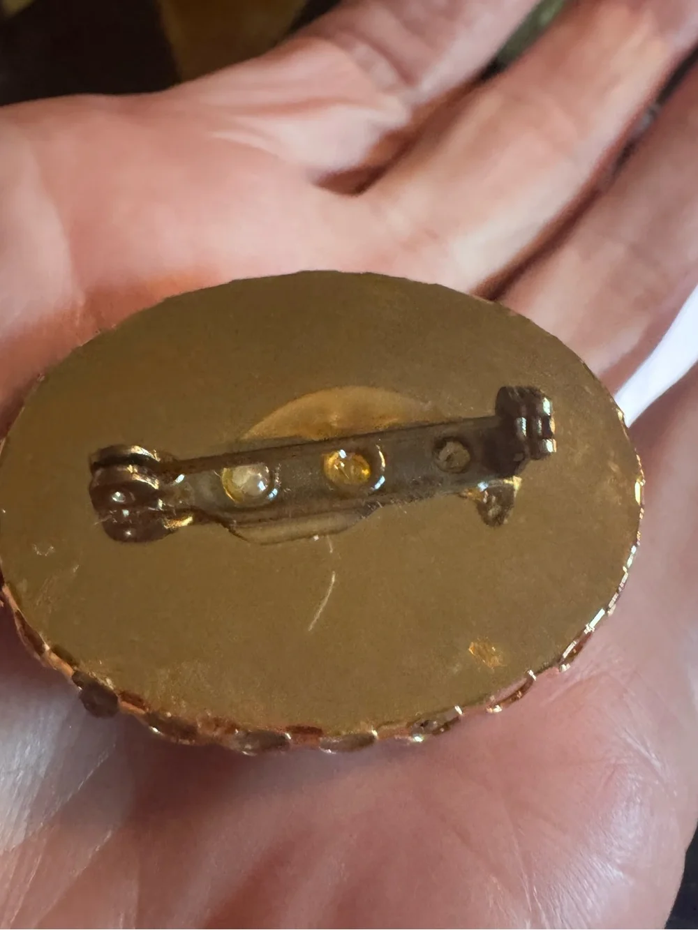 Patriotic usmc Gold-tone Eagle & Flag Brooch